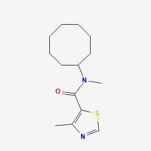 molecular formula C14H22N2OS B6897439 N-cyclooctyl-N,4-dimethyl-1,3-thiazole-5-carboxamide 