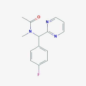molecular formula C14H14FN3O B6897537 N-[(4-fluorophenyl)-pyrimidin-2-ylmethyl]-N-methylacetamide 