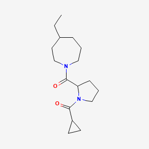 molecular formula C17H28N2O2 B6897626 Cyclopropyl-[2-(4-ethylazepane-1-carbonyl)pyrrolidin-1-yl]methanone 