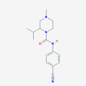 molecular formula C16H22N4O B6897688 N-(4-cyanophenyl)-4-methyl-2-propan-2-ylpiperazine-1-carboxamide 