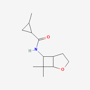 molecular formula C13H21NO2 B6897752 N-(7,7-dimethyl-2-oxabicyclo[3.2.0]heptan-6-yl)-2-methylcyclopropane-1-carboxamide 