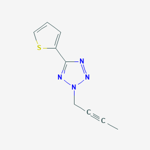 molecular formula C9H8N4S B6897833 2-But-2-ynyl-5-thiophen-2-yltetrazole 
