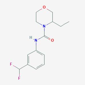 molecular formula C14H18F2N2O2 B6897891 N-[3-(difluoromethyl)phenyl]-3-ethylmorpholine-4-carboxamide 