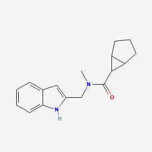 molecular formula C17H20N2O B6898076 N-(1H-indol-2-ylmethyl)-N-methylbicyclo[3.1.0]hexane-6-carboxamide 