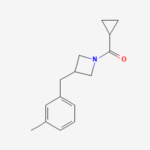 molecular formula C15H19NO B6898110 Cyclopropyl-[3-[(3-methylphenyl)methyl]azetidin-1-yl]methanone 