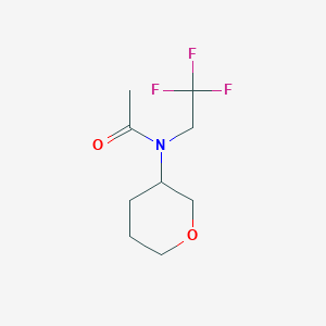 molecular formula C9H14F3NO2 B6898151 N-(oxan-3-yl)-N-(2,2,2-trifluoroethyl)acetamide 