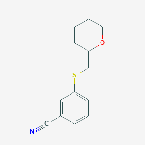 molecular formula C13H15NOS B6898193 3-(Oxan-2-ylmethylsulfanyl)benzonitrile 