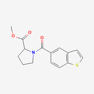 molecular formula C15H15NO3S B6898240 Methyl 1-(1-benzothiophene-5-carbonyl)pyrrolidine-2-carboxylate 