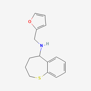 molecular formula C15H17NOS B6898315 N-(furan-2-ylmethyl)-2,3,4,5-tetrahydro-1-benzothiepin-5-amine 
