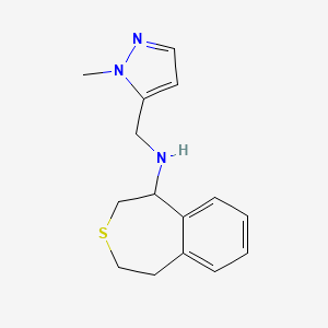 molecular formula C15H19N3S B6898323 N-[(2-methylpyrazol-3-yl)methyl]-1,2,4,5-tetrahydro-3-benzothiepin-5-amine 