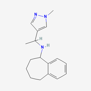 molecular formula C17H23N3 B6898353 N-[1-(1-methylpyrazol-4-yl)ethyl]-6,7,8,9-tetrahydro-5H-benzo[7]annulen-5-amine 