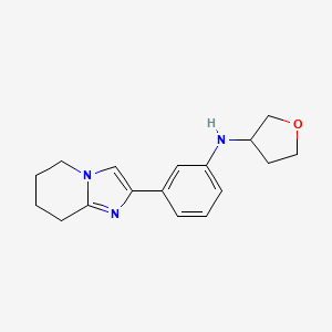 molecular formula C17H21N3O B6898540 N-[3-(5,6,7,8-tetrahydroimidazo[1,2-a]pyridin-2-yl)phenyl]oxolan-3-amine 