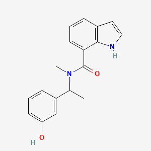 molecular formula C18H18N2O2 B6898550 N-[1-(3-hydroxyphenyl)ethyl]-N-methyl-1H-indole-7-carboxamide 