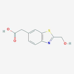 molecular formula C10H9NO3S B068986 [2-(Hydroxymethyl)-1,3-benzothiazol-6-yl]acetic acid CAS No. 192801-39-1