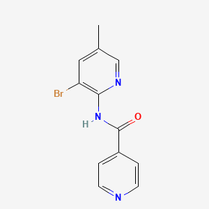 molecular formula C12H10BrN3O B6898612 N-(3-bromo-5-methylpyridin-2-yl)pyridine-4-carboxamide 