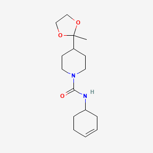 molecular formula C16H26N2O3 B6898689 N-cyclohex-3-en-1-yl-4-(2-methyl-1,3-dioxolan-2-yl)piperidine-1-carboxamide 