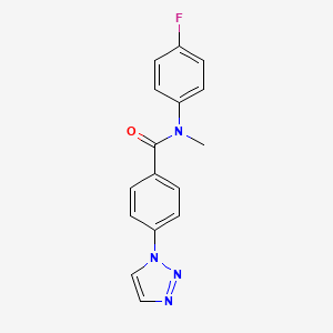 molecular formula C16H13FN4O B6898776 N-(4-fluorophenyl)-N-methyl-4-(triazol-1-yl)benzamide 