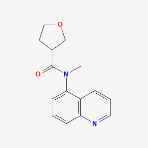 molecular formula C15H16N2O2 B6898778 N-methyl-N-quinolin-5-yloxolane-3-carboxamide 