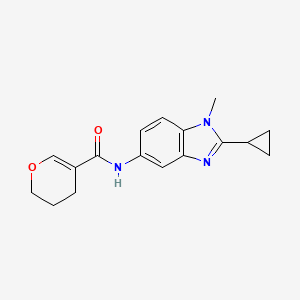 molecular formula C17H19N3O2 B6898805 N-(2-cyclopropyl-1-methylbenzimidazol-5-yl)-3,4-dihydro-2H-pyran-5-carboxamide 