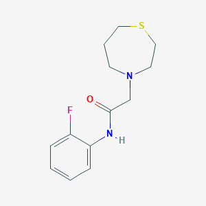 molecular formula C13H17FN2OS B6898820 N-(2-fluorophenyl)-2-(1,4-thiazepan-4-yl)acetamide 