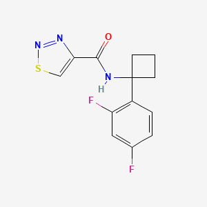 molecular formula C13H11F2N3OS B6898929 N-[1-(2,4-difluorophenyl)cyclobutyl]thiadiazole-4-carboxamide 