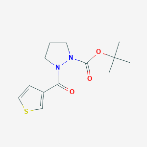 molecular formula C13H18N2O3S B6898936 Tert-butyl 2-(thiophene-3-carbonyl)pyrazolidine-1-carboxylate 