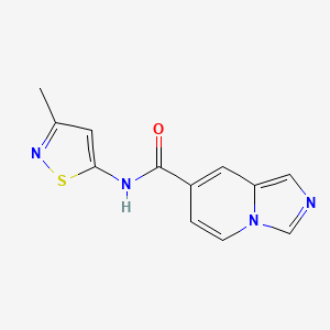 molecular formula C12H10N4OS B6898968 N-(3-methyl-1,2-thiazol-5-yl)imidazo[1,5-a]pyridine-7-carboxamide 
