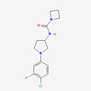 molecular formula C14H17ClFN3O B6898986 N-[1-(4-chloro-3-fluorophenyl)pyrrolidin-3-yl]azetidine-1-carboxamide 