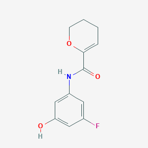 molecular formula C12H12FNO3 B6898999 N-(3-fluoro-5-hydroxyphenyl)-3,4-dihydro-2H-pyran-6-carboxamide 