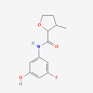 molecular formula C12H14FNO3 B6899002 N-(3-fluoro-5-hydroxyphenyl)-3-methyloxolane-2-carboxamide 
