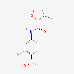 molecular formula C13H16FNO3S B6899017 N-(3-fluoro-4-methylsulfinylphenyl)-3-methyloxolane-2-carboxamide 