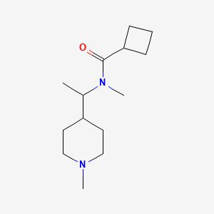 molecular formula C14H26N2O B6899021 N-methyl-N-[1-(1-methylpiperidin-4-yl)ethyl]cyclobutanecarboxamide 