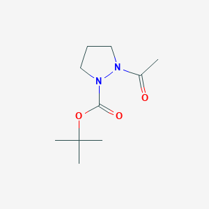 molecular formula C10H18N2O3 B6899075 Tert-butyl 2-acetylpyrazolidine-1-carboxylate 