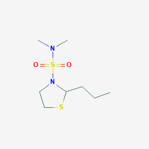 molecular formula C8H18N2O2S2 B6899089 N,N-dimethyl-2-propyl-1,3-thiazolidine-3-sulfonamide 