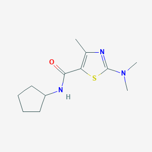 molecular formula C12H19N3OS B6899116 N-cyclopentyl-2-(dimethylamino)-4-methyl-1,3-thiazole-5-carboxamide 