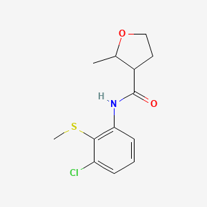 molecular formula C13H16ClNO2S B6899355 N-(3-chloro-2-methylsulfanylphenyl)-2-methyloxolane-3-carboxamide 