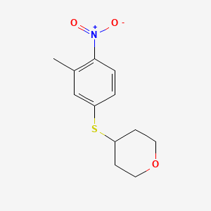 molecular formula C12H15NO3S B6899359 4-(3-Methyl-4-nitrophenyl)sulfanyloxane 