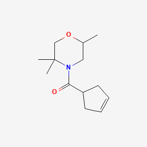 molecular formula C13H21NO2 B6899487 Cyclopent-3-en-1-yl-(2,5,5-trimethylmorpholin-4-yl)methanone 
