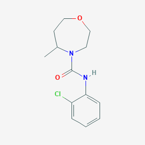 molecular formula C13H17ClN2O2 B6899545 N-(2-chlorophenyl)-5-methyl-1,4-oxazepane-4-carboxamide 
