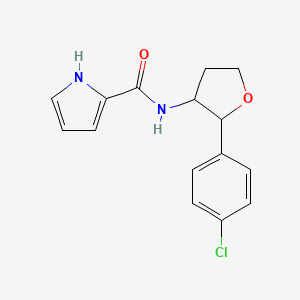 molecular formula C15H15ClN2O2 B6899552 N-[2-(4-chlorophenyl)oxolan-3-yl]-1H-pyrrole-2-carboxamide 