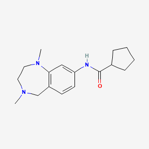 molecular formula C17H25N3O B6899621 N-(1,4-dimethyl-3,5-dihydro-2H-1,4-benzodiazepin-8-yl)cyclopentanecarboxamide 