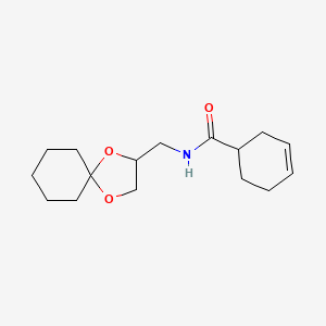 molecular formula C16H25NO3 B6899639 N-(1,4-dioxaspiro[4.5]decan-3-ylmethyl)cyclohex-3-ene-1-carboxamide 