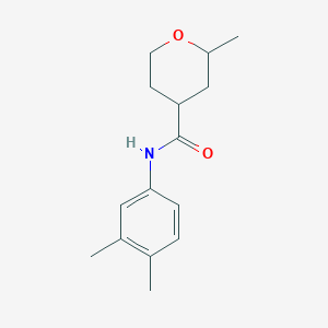 molecular formula C15H21NO2 B6899706 N-(3,4-dimethylphenyl)-2-methyloxane-4-carboxamide 