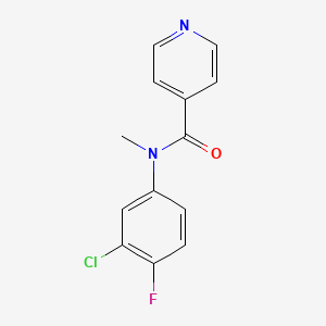 molecular formula C13H10ClFN2O B6899731 N-(3-chloro-4-fluorophenyl)-N-methylpyridine-4-carboxamide 