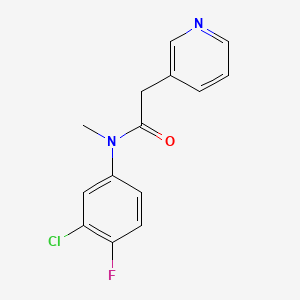 molecular formula C14H12ClFN2O B6899736 N-(3-chloro-4-fluorophenyl)-N-methyl-2-pyridin-3-ylacetamide 
