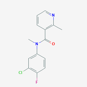 molecular formula C14H12ClFN2O B6899762 N-(3-chloro-4-fluorophenyl)-N,2-dimethylpyridine-3-carboxamide 