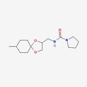 molecular formula C15H26N2O3 B6899821 N-[(8-methyl-1,4-dioxaspiro[4.5]decan-3-yl)methyl]pyrrolidine-1-carboxamide 