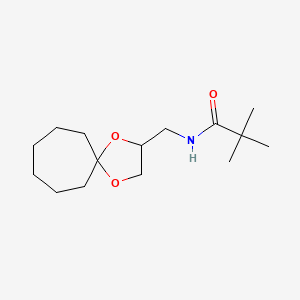 molecular formula C15H27NO3 B6899846 N-(1,4-dioxaspiro[4.6]undecan-3-ylmethyl)-2,2-dimethylpropanamide 
