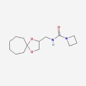 molecular formula C14H24N2O3 B6899907 N-(1,4-dioxaspiro[4.6]undecan-3-ylmethyl)azetidine-1-carboxamide 