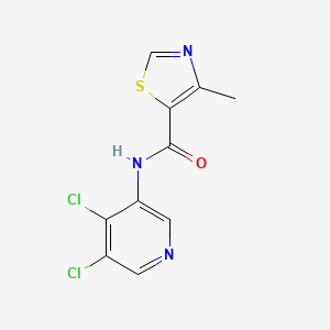 molecular formula C10H7Cl2N3OS B6900025 N-(4,5-dichloropyridin-3-yl)-4-methyl-1,3-thiazole-5-carboxamide 